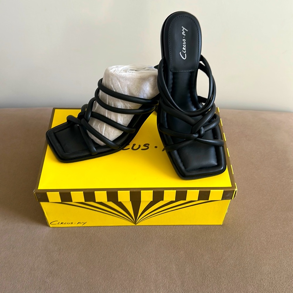 Black Strappy Mules